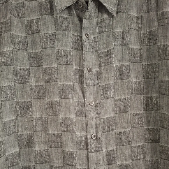 Visitor Mens 100% Linen Button Down Shirt - Picture 2 of 9